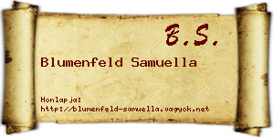 Blumenfeld Samuella névjegykártya